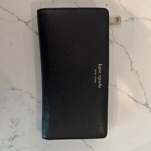Kate Spade Madison Black Textured Wallet slim